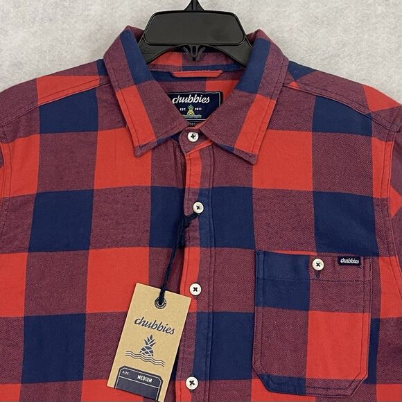 Chubbies Slumberjack Red Navy Plaid Flannel M NWT - Picture 8 of 15